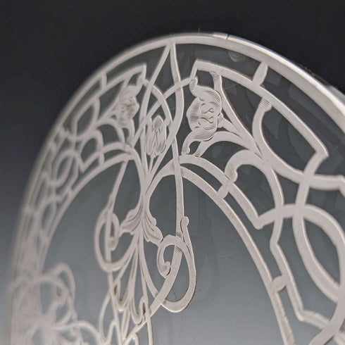 Early 20th Century US Silver Overlay Large Trivet, 20cm Diameter