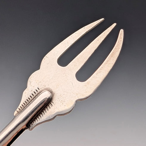 1922年英國古董小叉,珍珠母貝手柄,純銀叉刃,Adie & Lovekin有限公司出品