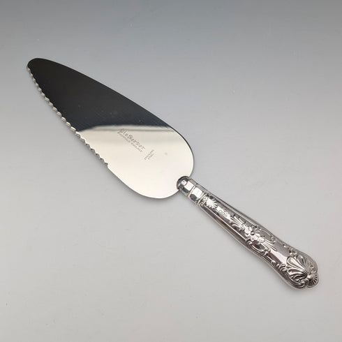 1975年英國復古純銀手柄蛋糕切片器,帶盒,Harrison Brothers出品