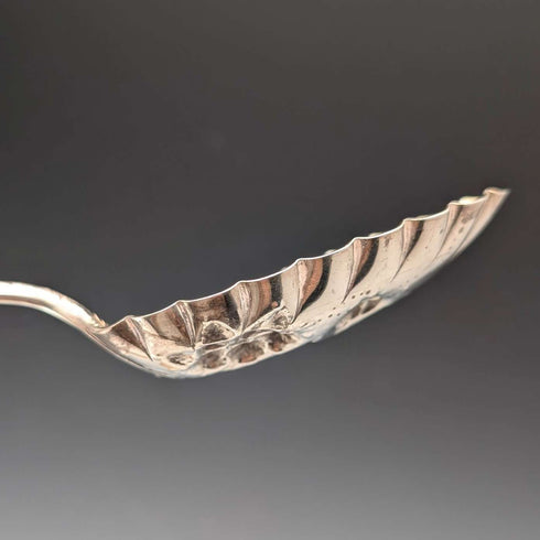 Set of 4 late 19th century British antique silver plate berry spoons by William Howe