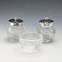1924 British Antique Sterling Silver and Cut Glass Condiment Set by James Dixon & Sons