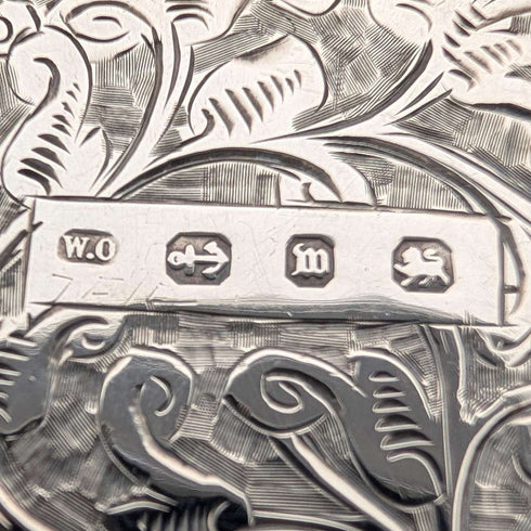1886年英國古董純銀雙開小卡片盒,重64克,威廉奧利佛