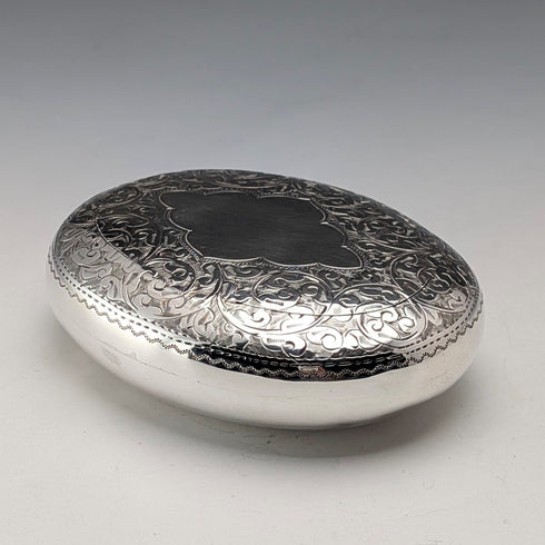 1904 British Antique Sterling Silver Pebble-Shaped Snuff Box, 90g, Williams Ltd