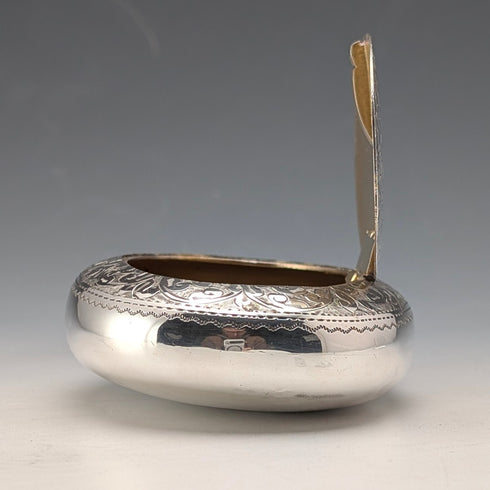 1904 British Antique Sterling Silver Pebble-Shaped Snuff Box, 90g, Williams Ltd