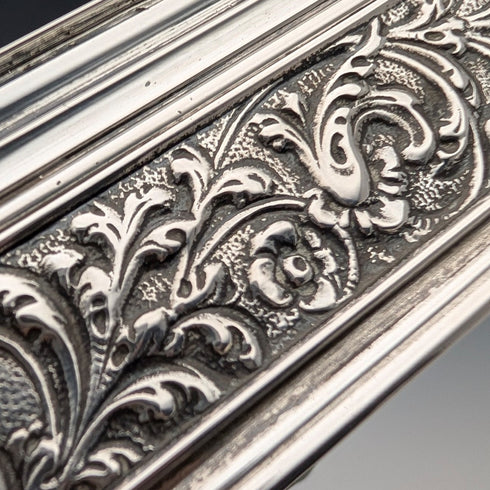 1948 Dutch Vintage Silver Cigarette Box with Wooden Interior