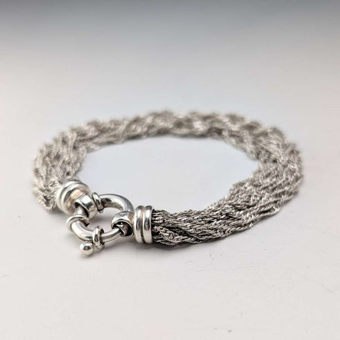 Italian Vintage Sterling Silver Multi-Twist Chain Bracelet, 28g, MILOR