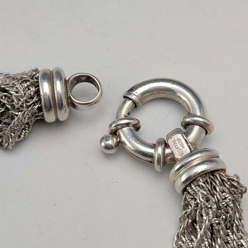 Italian Vintage Sterling Silver Multi-Twist Chain Bracelet, 28g, MILOR