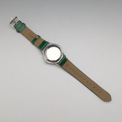 Circa 1943 Omega Ref. 2325/8 Men's Mechanical Wristwatch "Jumbo" Black Dial Green Strap Good Working Condition