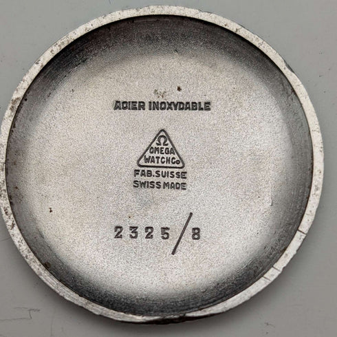1943年頃 オメガ Ref.2325/8 紳士用 機械式腕時計 ”ジャンボ” ブラックダイヤル グリーンベルト 動作良好