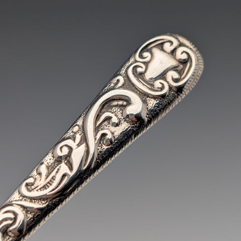 1897年英國古董純銀心型茶葉罐勺,10.4克