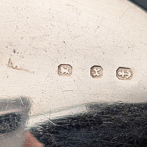 1897年英國古董純銀心型茶葉罐勺,10.4克