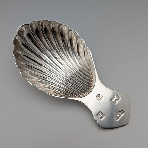 1978年英國老式純銀茶葉罐勺,20.5克,A Chick & Sons Ltd出品,含原廠盒