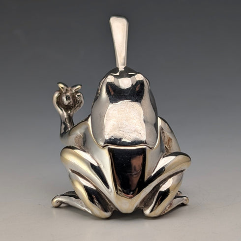 英国ヴィンテージ フロッグデザイン 純銀製ソルトセラー 計131g CCP