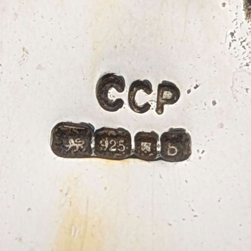 英国ヴィンテージ フロッグデザイン 純銀製ソルトセラー 計131g CCP