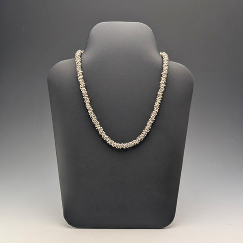 英国ヴィンテージ 純銀製 コイルデザインチェーン ネックレス46cm 91g HH