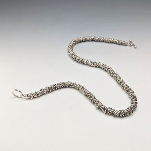 英国ヴィンテージ 純銀製 コイルデザインチェーン ネックレス46cm 91g HH