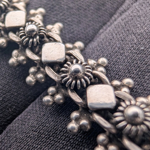 Vintage Sterling Silver Fine Ethnic Chain Necklace, 46cm, 29g