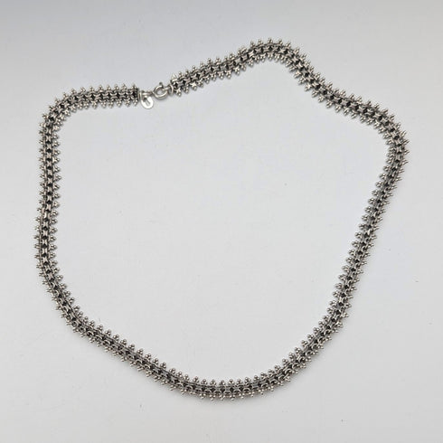 Vintage Sterling Silver Fine Ethnic Chain Necklace, 46cm, 29g