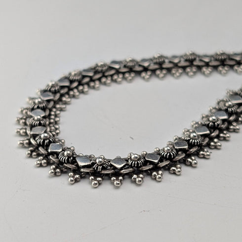 Vintage Sterling Silver Fine Ethnic Chain Necklace, 46cm, 29g