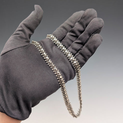 Vintage Sterling Silver Fine Ethnic Chain Necklace, 46cm, 29g