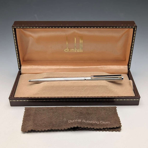 德國復古登喜路(Dunhill)底座金屬圓珠筆盒,附布套