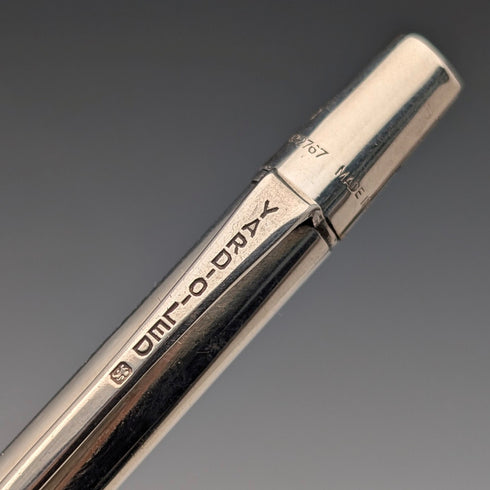1962 British Vintage Yard O' Red Sterling Silver Push-On Mechanical Pencil with Case