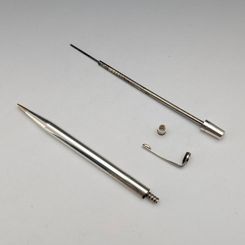 1962 British Vintage Yard O' Red Sterling Silver Push-On Mechanical Pencil with Case