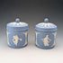 Pair of Vintage British Wedgwood Jasperware Tea Caddy Boxes
