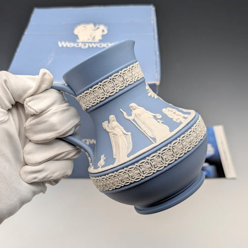 英國老式韋奇伍德碧玉陶罐,原包裝盒和產品目錄
