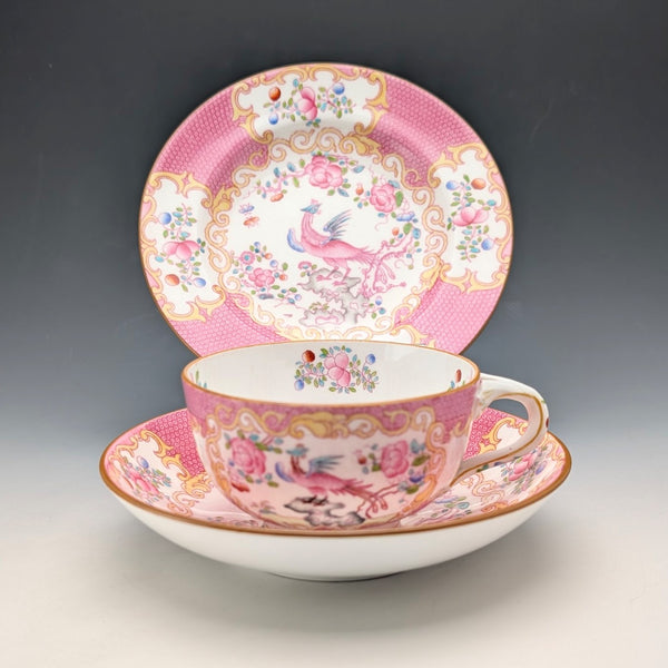 1920s British Minton Teacup Trio Pink Cockatrice, special order for Meyer Emporium (5)