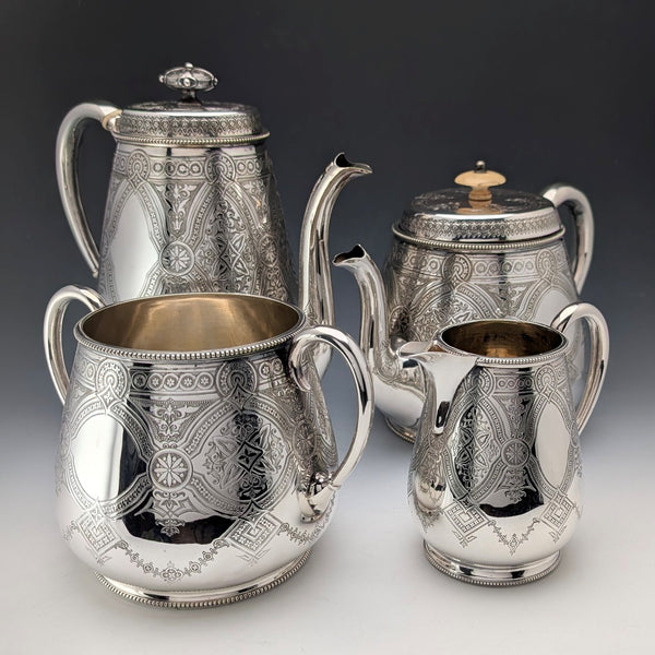 Antique British silver plated tea and coffee set