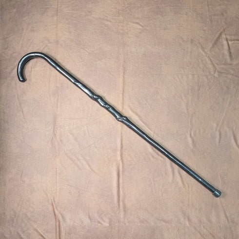 20世紀早期黑色扭曲杖身、彎柄手杖,長90厘米