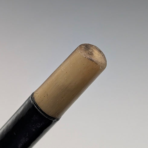 1924年 英国アンティーク 黒軸 曲がりハンドル 純銀装飾 ステッキ 杖 91cm J Howell&Co