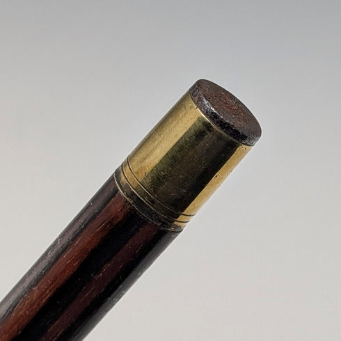 1935年英國復古棕色桿身狗頭形手柄純銀手杖,86厘米,喬納森·豪厄爾