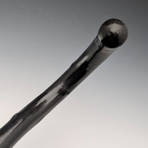 20世紀早期黑色扭曲杖身、彎柄手杖,長90厘米