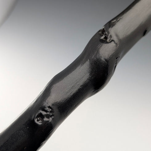 20世紀早期黑色扭曲杖身、彎柄手杖,長90厘米