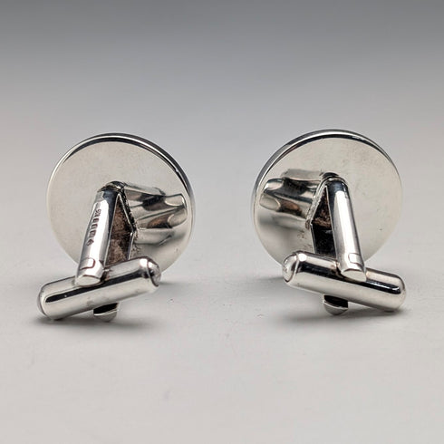 1979 British Vintage Sterling Silver Cufflinks by Dunhill in Case