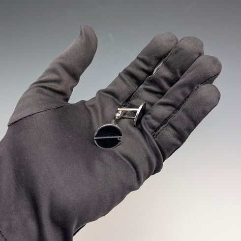 1979 British Vintage Sterling Silver Cufflinks by Dunhill in Case