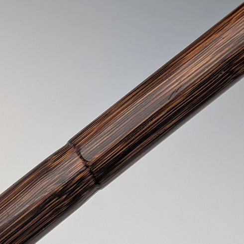 1910 British Antique Brown Shaft, Curved Handle, Pure Silver Decorated Lightweight Walking Stick, 90cm