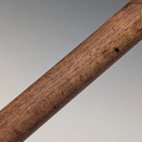 1909 British antique brown shaft engraved sterling silver walking stick with rondelle handle, 88cm