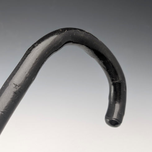 Vintage Twisted Black Shaft Bent Handle Walking Stick 84cm