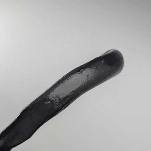 Vintage Twisted Black Shaft Bent Handle Walking Stick 84cm