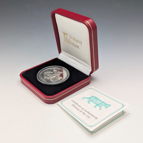 英国マン島 クラウン銀貨 「猫の歴史:バステト神」PobjoyMint ケース・説明書付