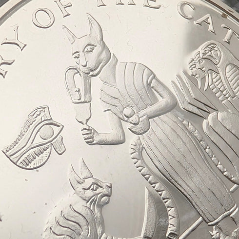 英国マン島 クラウン銀貨 「猫の歴史:バステト神」PobjoyMint ケース・説明書付
