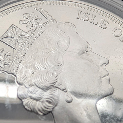 英國曼島銀克朗硬幣“貓的歷史:Miacis dinichtis”,PobjoyMint 出品,含包裝盒和說明書