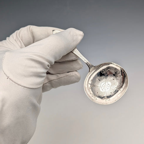 1865年 英国アンティーク 純銀製 ティーキャディースプーン 12.5g Charles Boynton