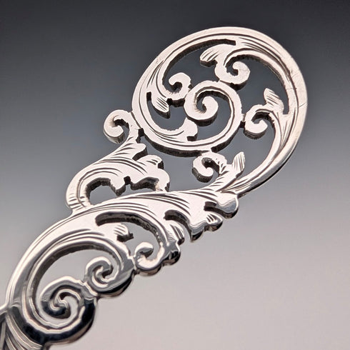 1891年英國古董純銀茶葉罐勺,15.6克,查爾斯·博因頓