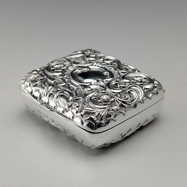 1893年 英国アンティーク 純銀製 トリンケットボックス 31g Henry Matthews