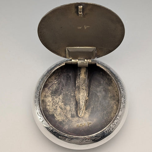 1912年 英国アンティーク 純銀製 小石型スナッフボックス 78g Walker&Hall