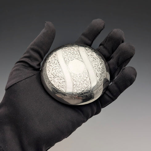 1912年 英国アンティーク 純銀製 小石型スナッフボックス 78g Walker&Hall